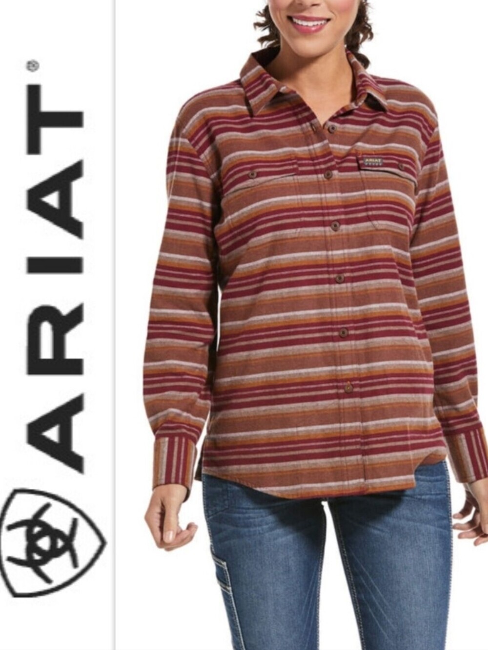 ARIAT Rebar Flannel DuraStretch Work Shirt Soft Flexible Button-up Women's XL